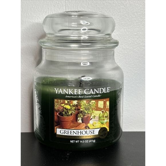 Yankee Candle "GREENHOUSE" Medium Jar 14.5 oz. - USED - Picture 1 of 7